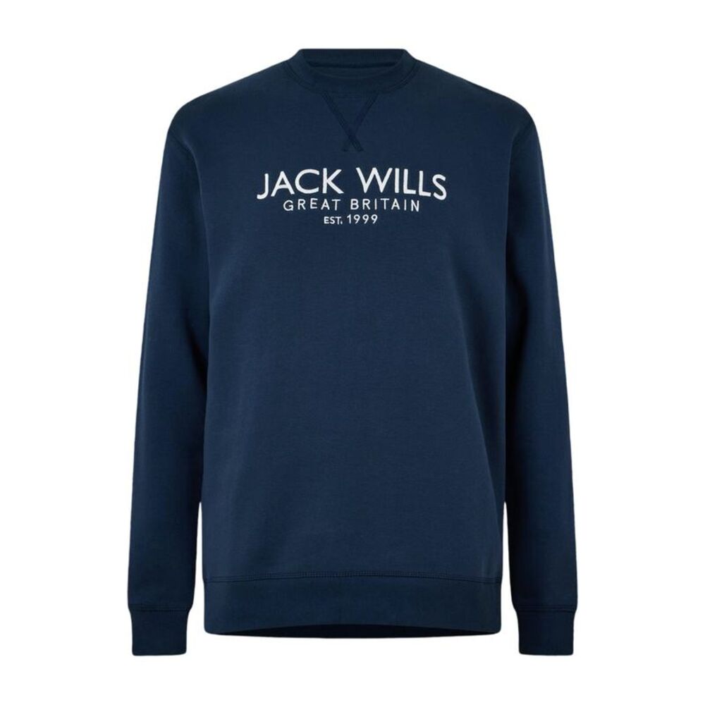 Jack Wills Mens Belvue Embroidered Logo Sweatshirt / Navy